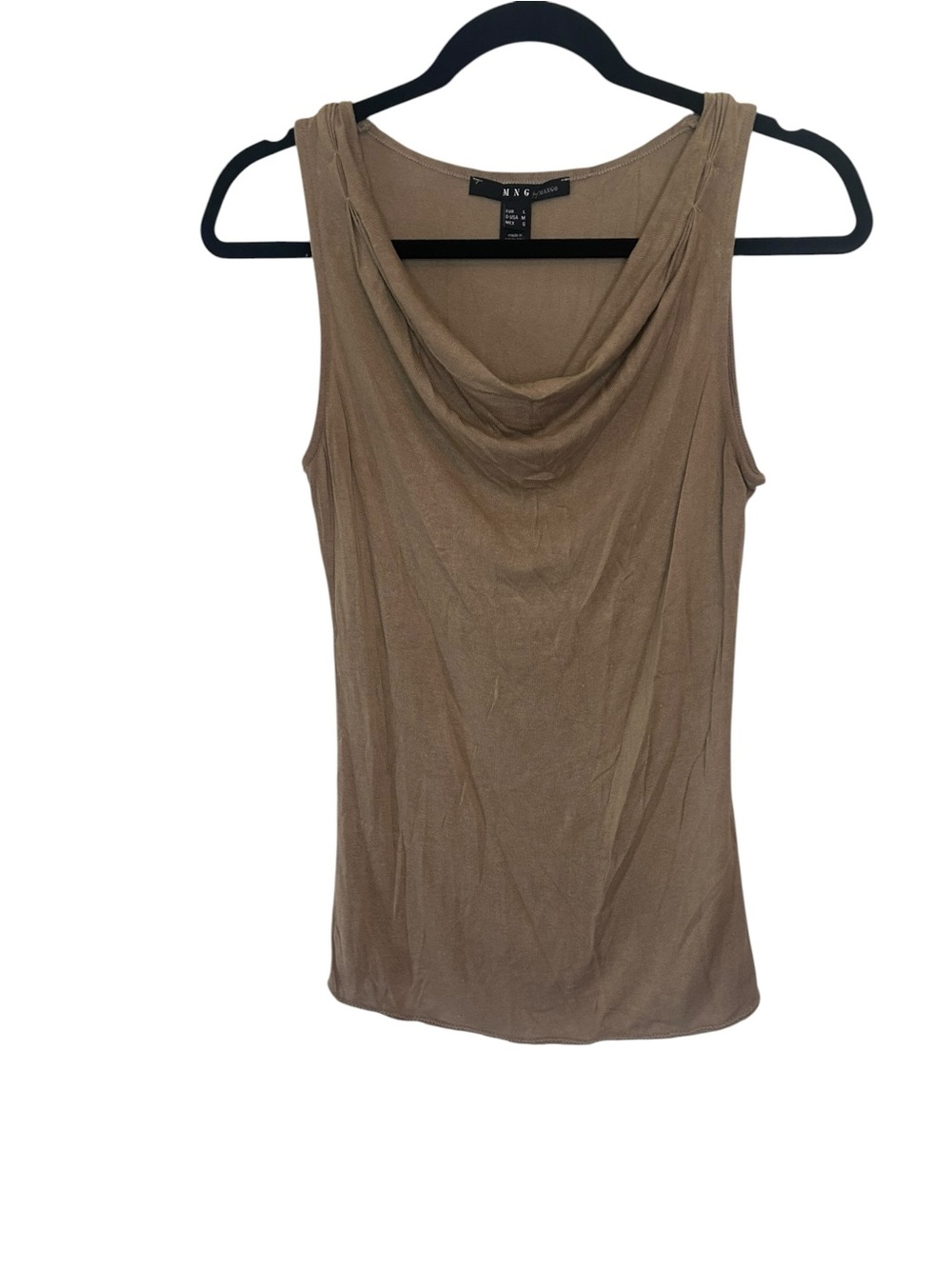 Mango Taupe Cowl Neck Sleeveless Camisole